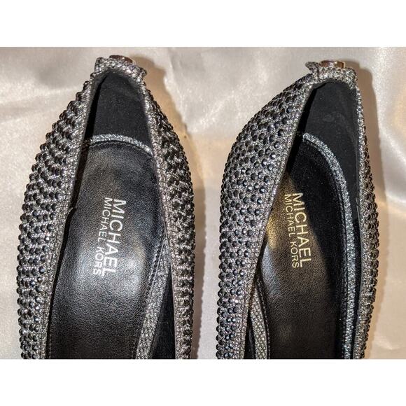 Michael Kors Womens Alina Flex Pointed Toe Pumps Anthracite Grey 10M Embellished - Picture 8 of 9